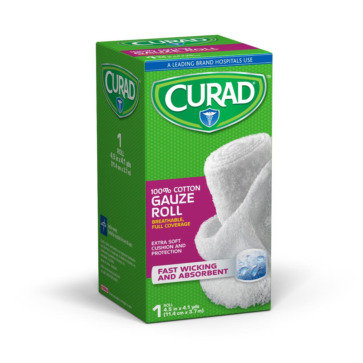 Curad Stretch Rolled Gauze - Premium Cotton Wound Dressing (Multiple Sizes Available)