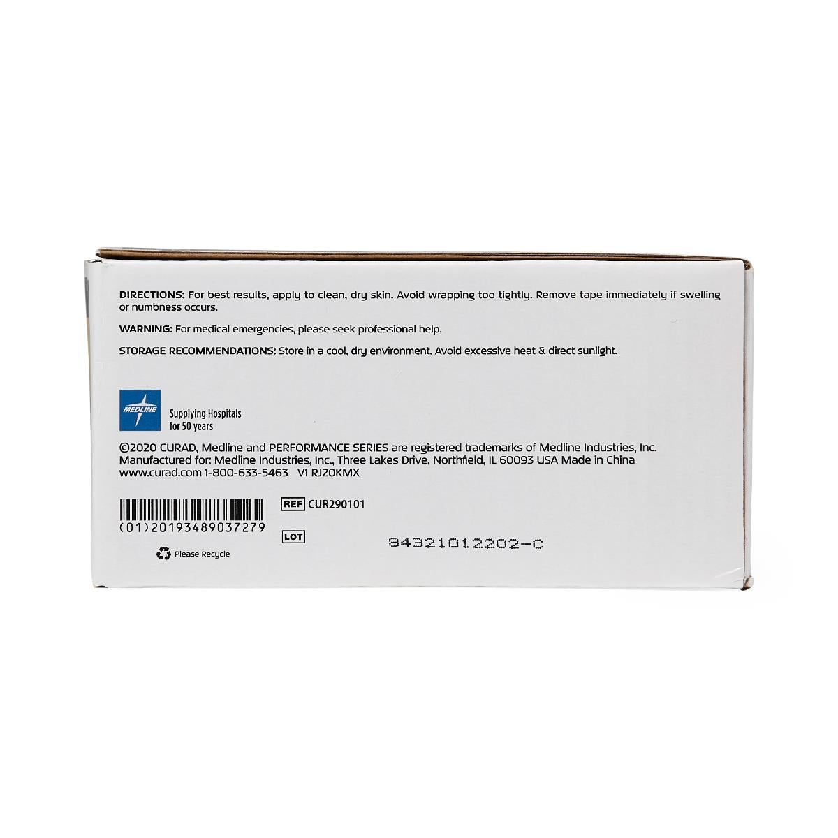 Medline Premium Porous Cotton Cloth Tape 1" x 10 Yards - Breathable Medical Adhesive Tape with Hand-Tear Edge