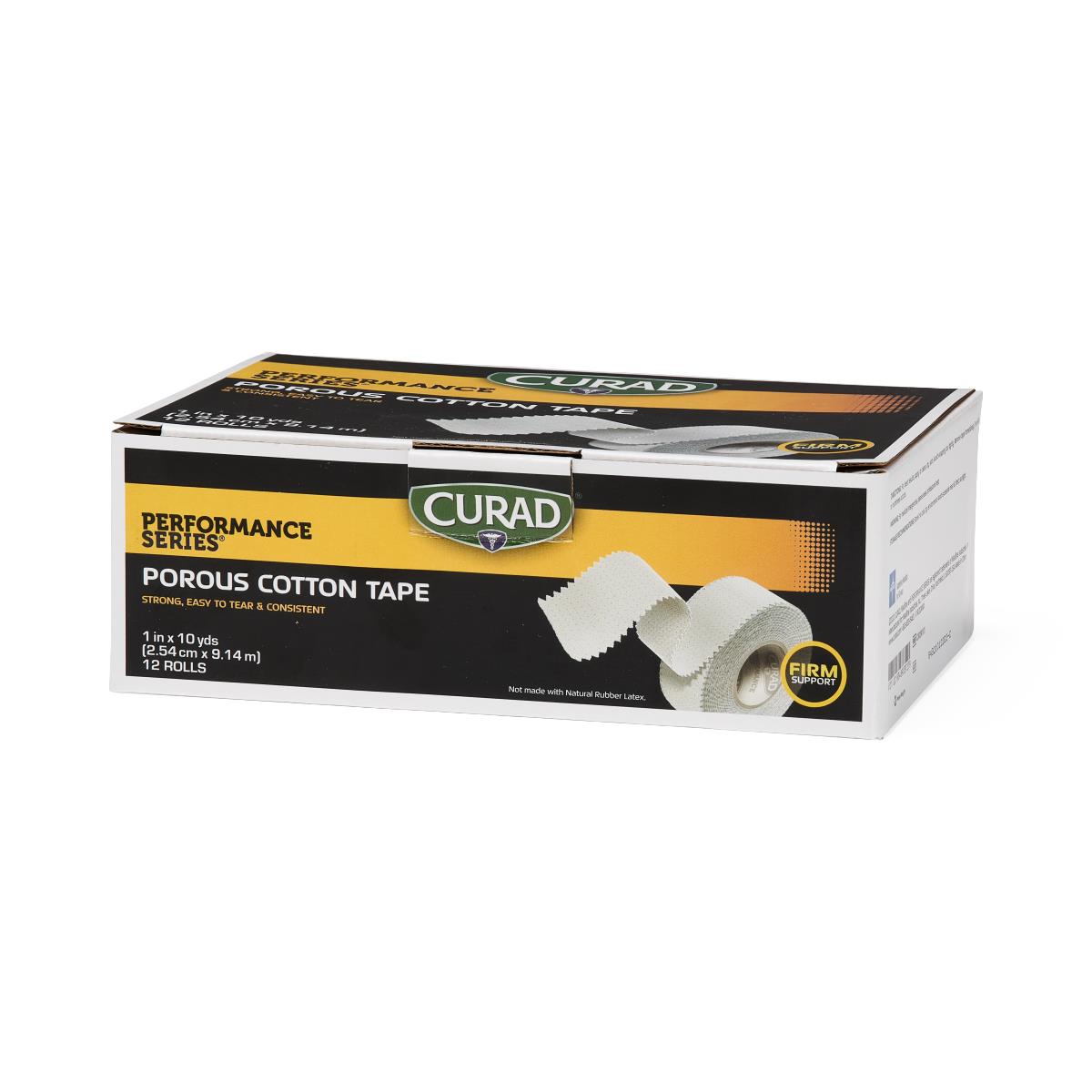 Medline Premium Porous Cotton Cloth Tape 1" x 10 Yards - Breathable Medical Adhesive Tape with Hand-Tear Edge