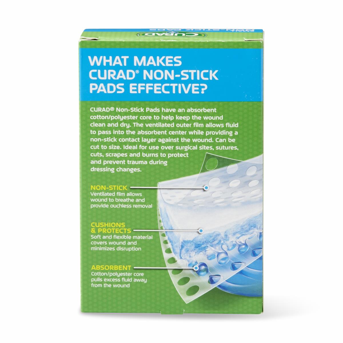Curad Sterile Nonstick Pads - Premium Wound Care for Cuts, Burns & Post-Surgical Healing