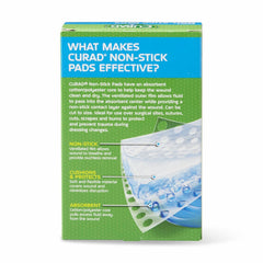 Curad Sterile Nonstick Pads - Premium Wound Care for Cuts, Burns & Post-Surgical Healing