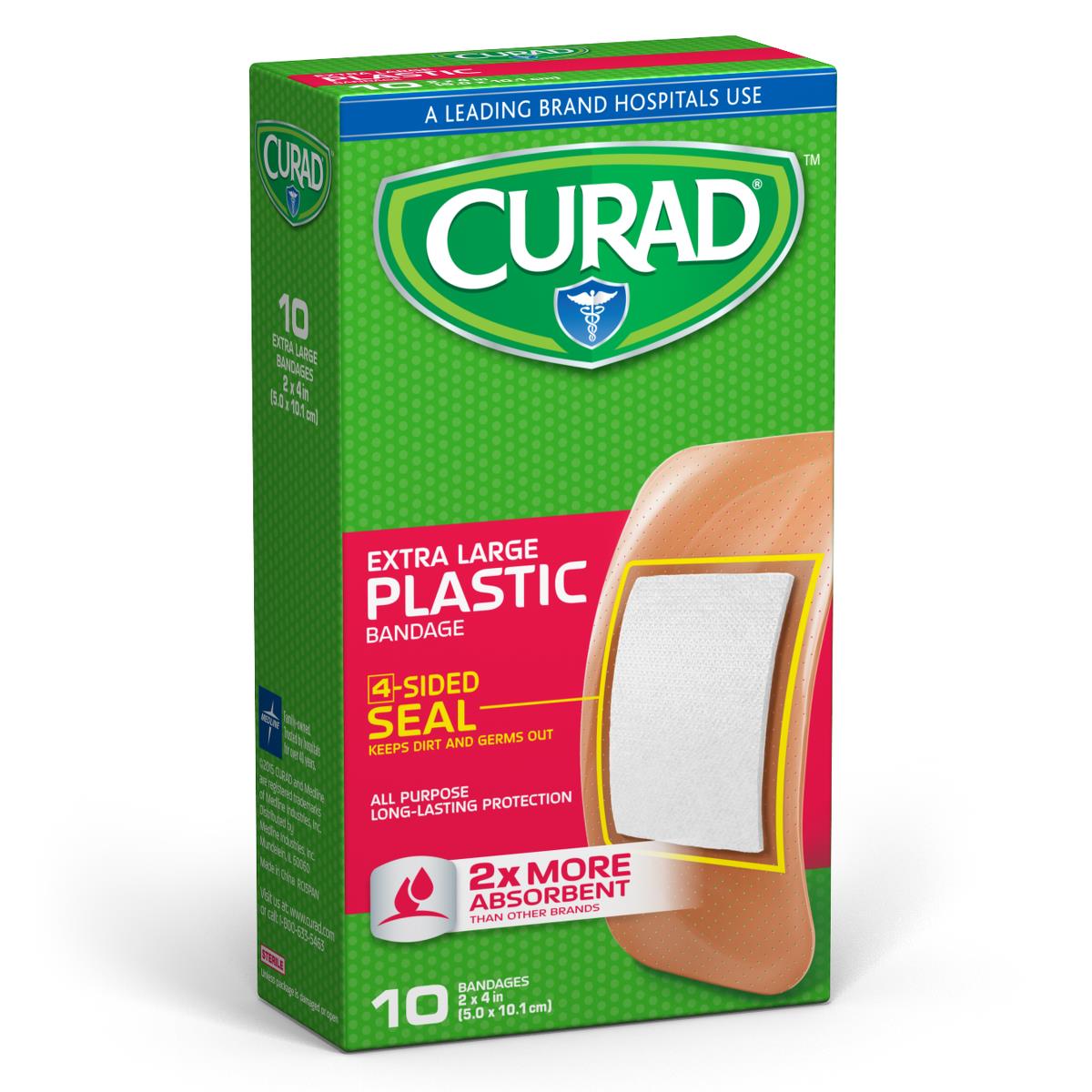 Curad Plastic Adhesive Bandage Patches - Waterproof Wound Care Protection for Cuts, Scrapes & Burns
