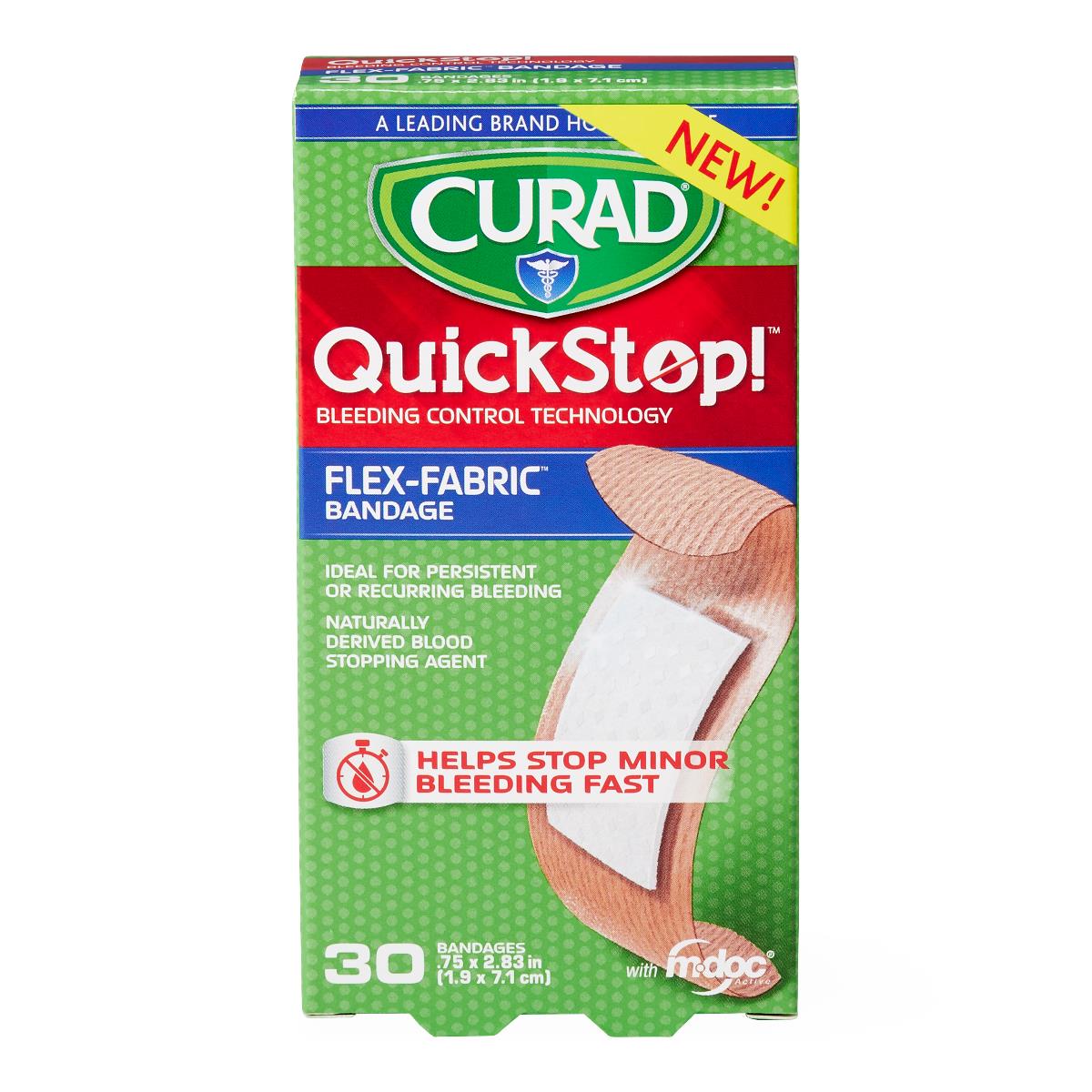 Curad Quick Stop Bandages - Advanced Bleeding Control Technology for Fast Wound Care