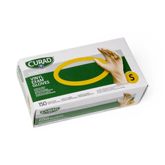 Curad Stretch Vinyl Exam Gloves - Powder-Free Non-Latex Medical Grade - Medium, Cream