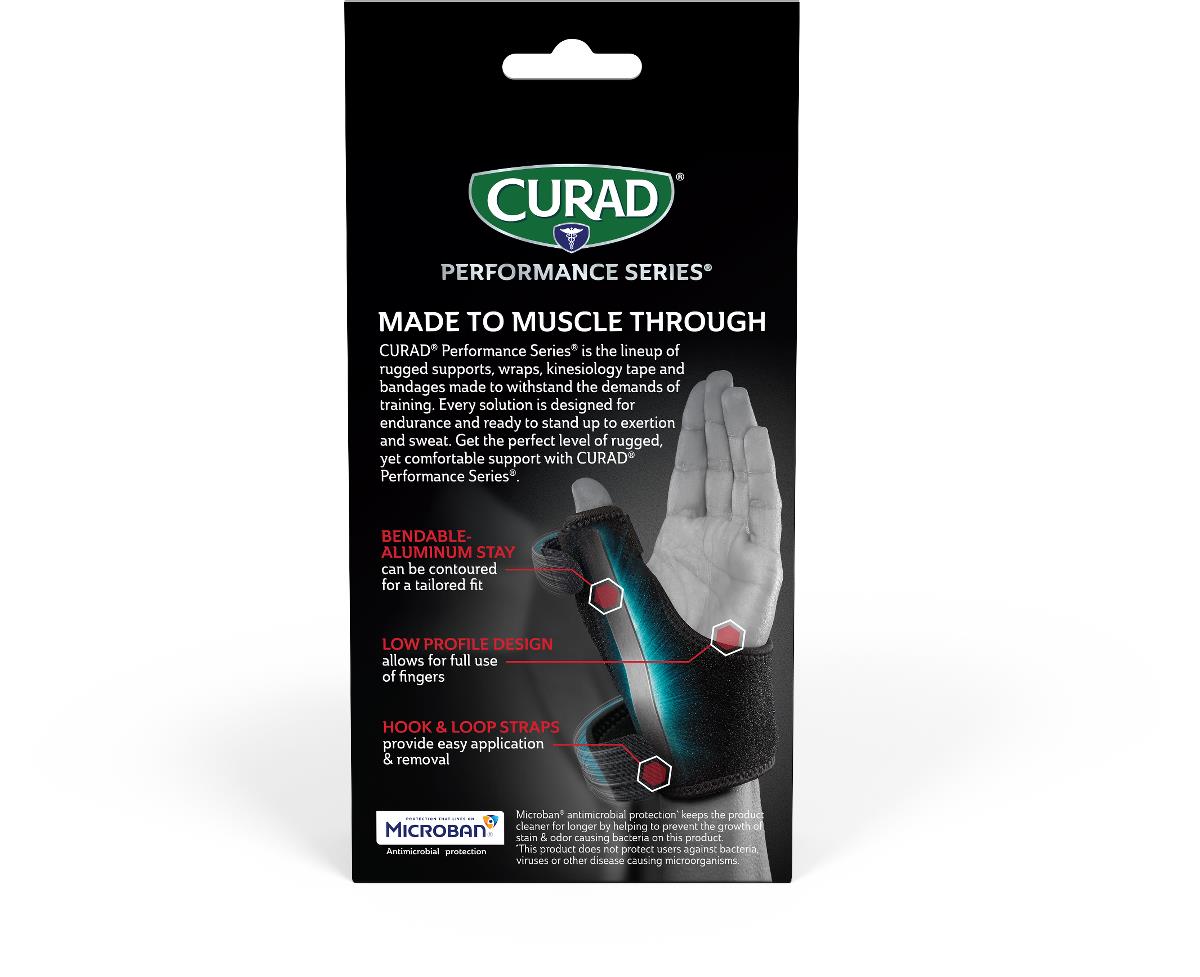 Curad Performance Series Universal Thumb Brace - Medical Grade Support for Sprains, Strains & Joint Injuries