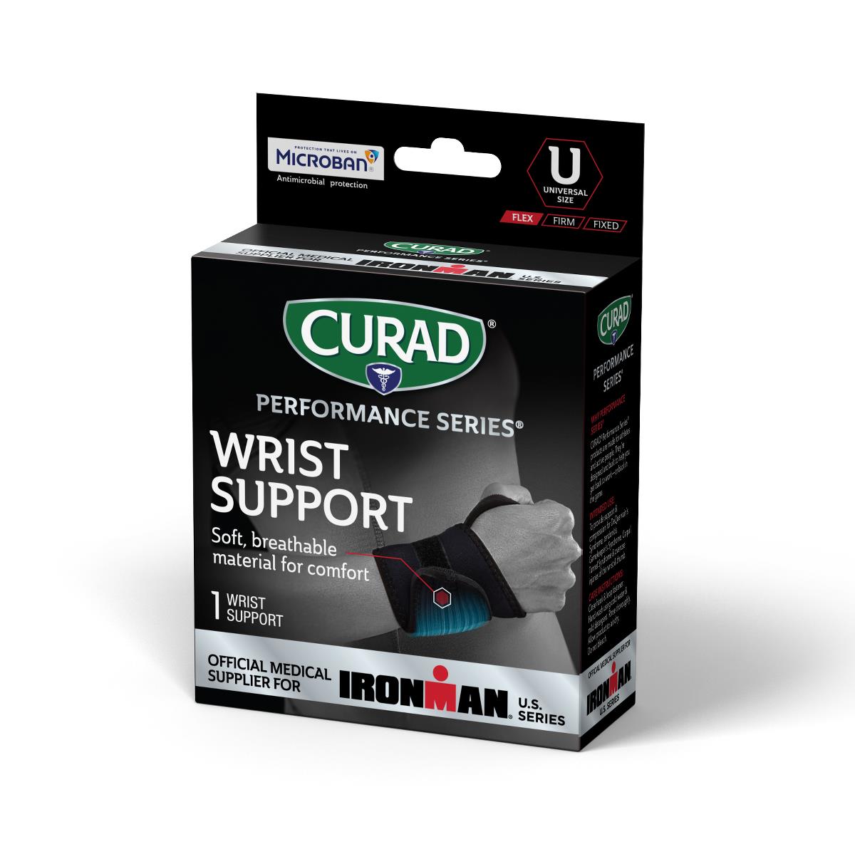 Universal Wraparound Wrist Support with Microban Antimicrobial Protection - Adjustable Compression Brace for Carpal Tunnel, Sprains & Strains