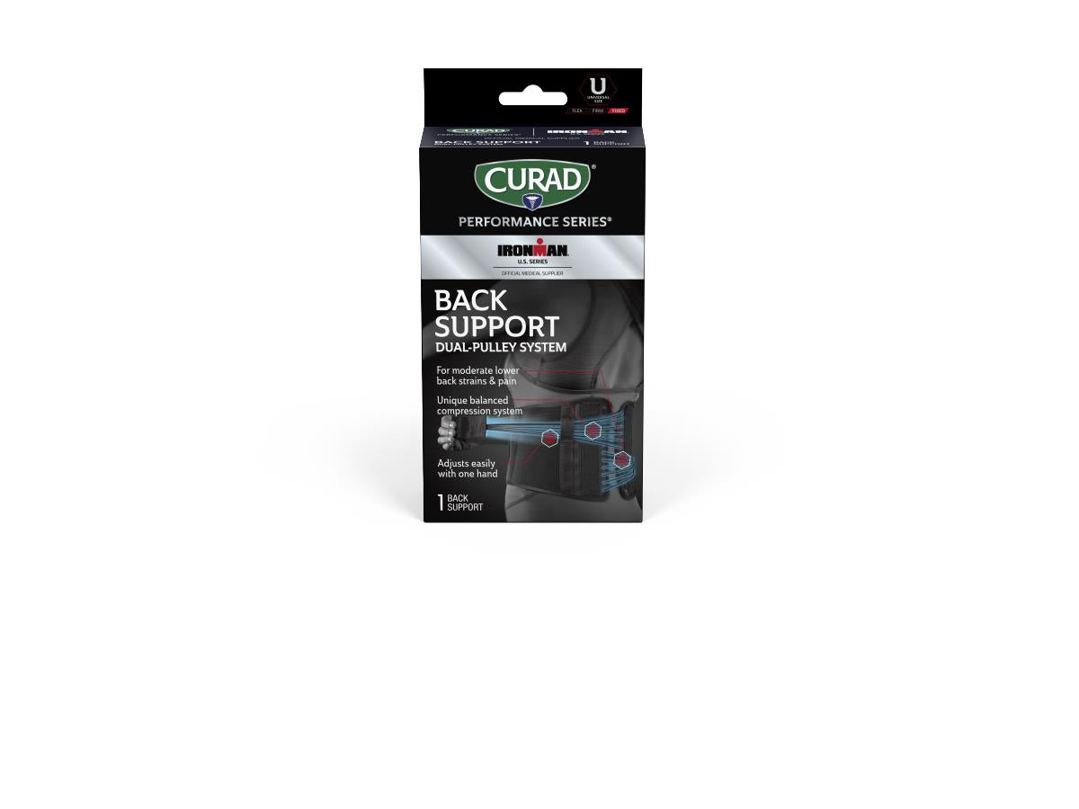 CURAD Performance Series Back Support with Dual-Pulley System - Universal Size (Case of 4)