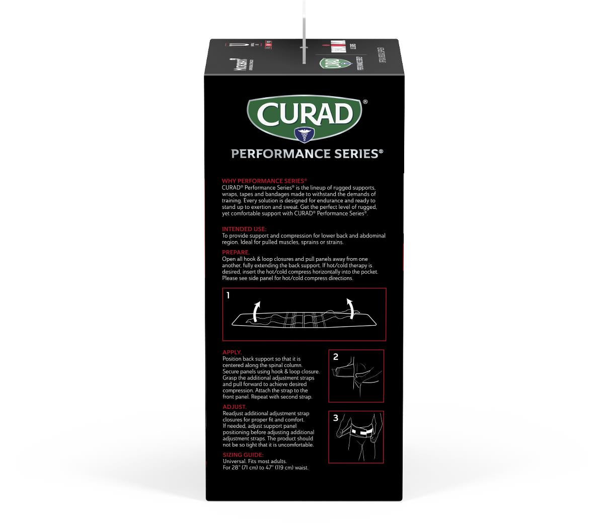 Curad Performance Series Ironman Back Support with Infrared Technology - Adjustable Compression & Hot/Cold Therapy