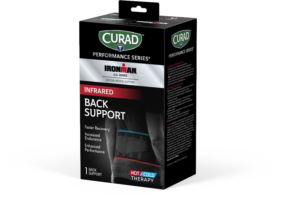Curad Performance Series Ironman Back Support with Infrared Technology - Adjustable Compression & Hot/Cold Therapy