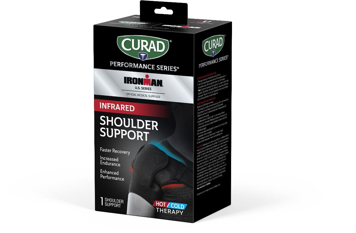 Curad Performance Series Ironman Shoulder Support with Infrared Technology - Adjustable Compression & Hot/Cold Therapy