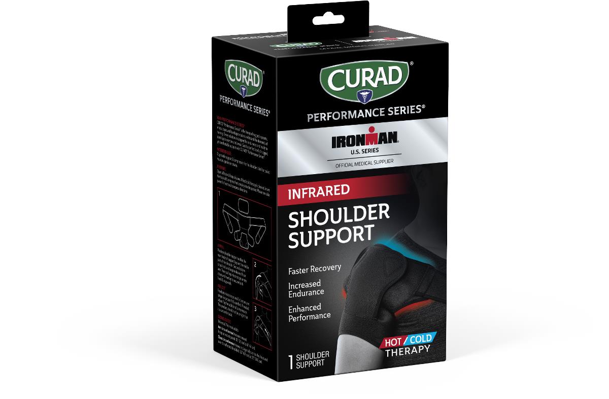 Curad Performance Series Ironman Shoulder Support with Infrared Technology - Adjustable Compression & Hot/Cold Therapy