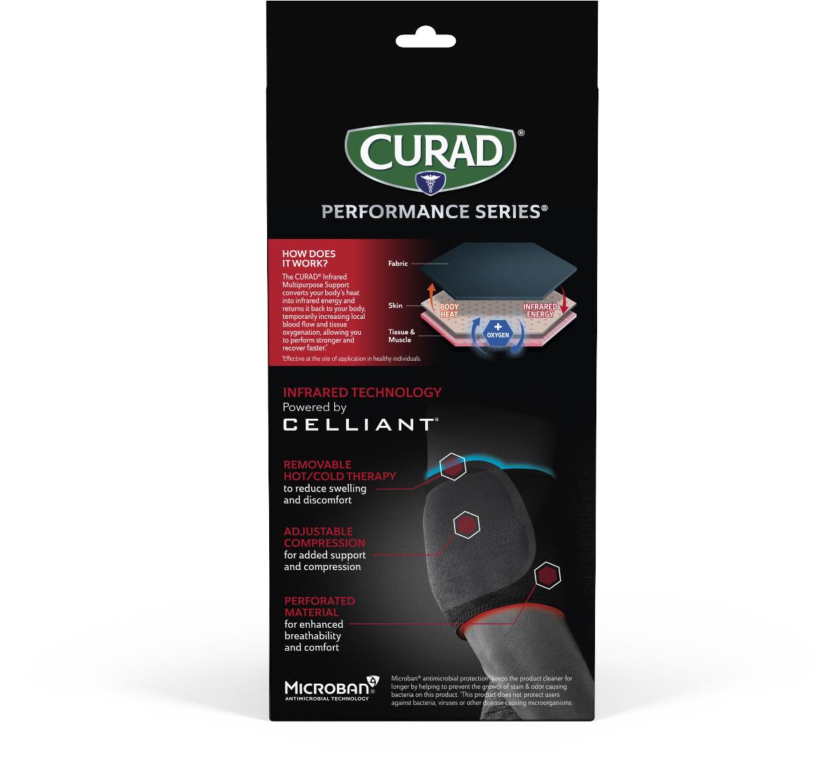 Curad Performance Series Ironman Multipurpose Support with Infrared Technology - Adjustable Compression & Hot/Cold Therapy