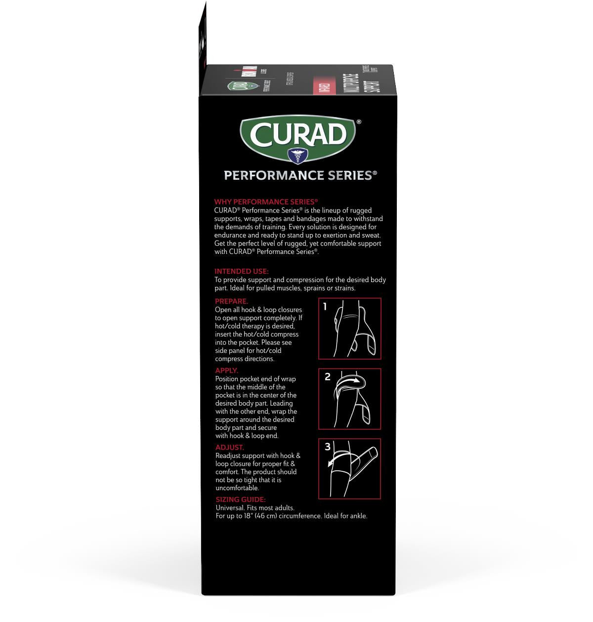 Curad Performance Series Ironman Multipurpose Support with Infrared Technology - Adjustable Compression & Hot/Cold Therapy