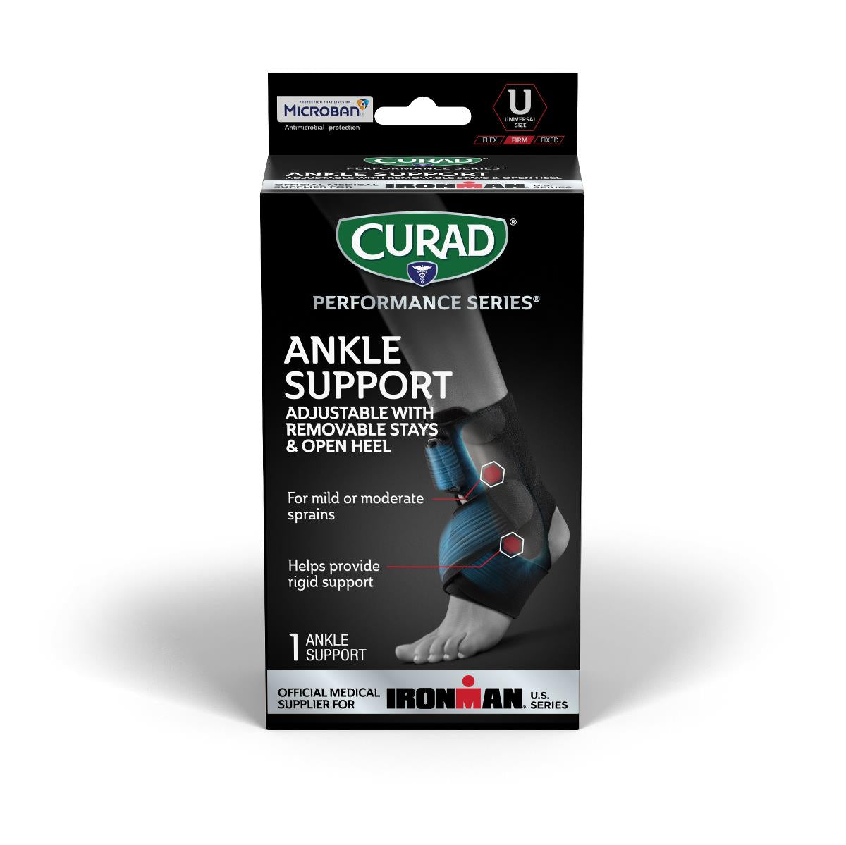 Performance Series Ankle Support Brace with Removable Stays - Universal Fit