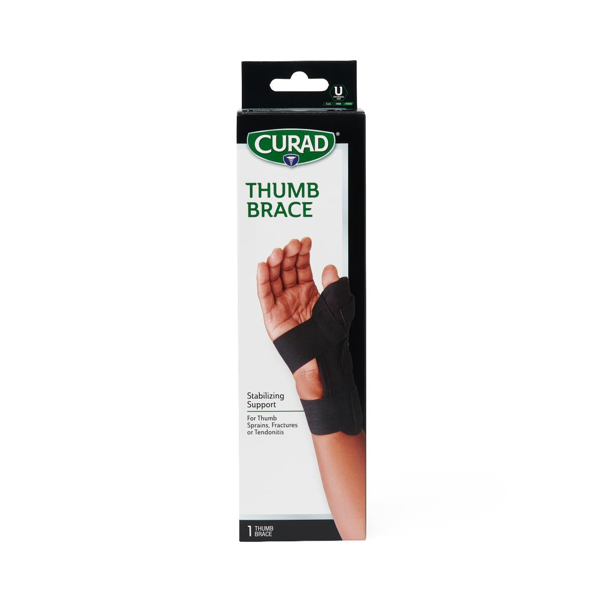Curad Universal Thumb Brace with Adjustable Straps - Lightweight Support for Sprains, Fractures & Tendonitis