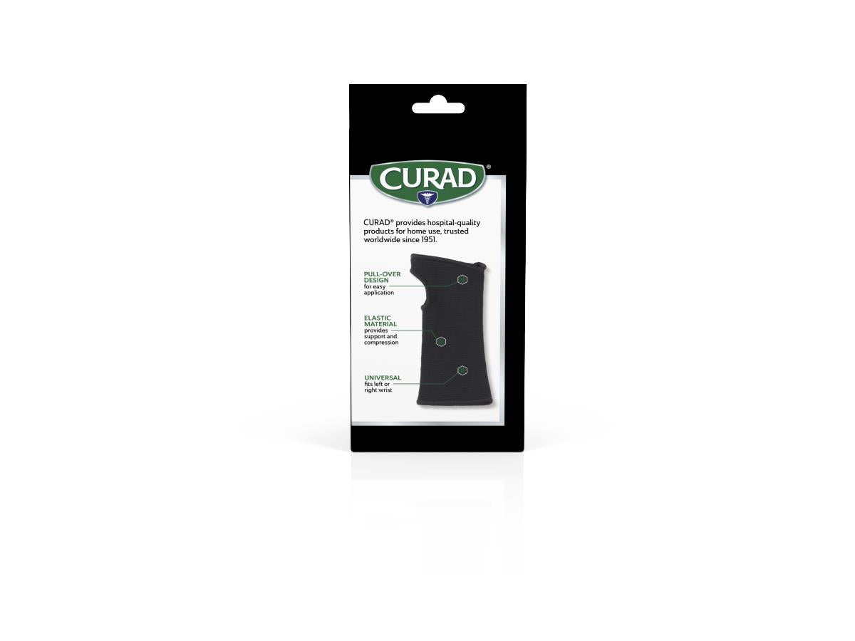 Curad Performance Series Elastic Pull-Over Wrist Support - Medical Grade Compression Brace for Carpal Tunnel, Sprains & Tendonitis Relief