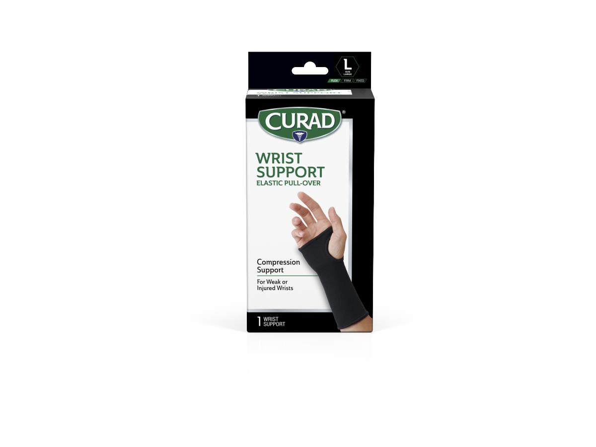 Curad Performance Series Elastic Pull-Over Wrist Support - Medical Grade Compression Brace for Carpal Tunnel, Sprains & Tendonitis Relief