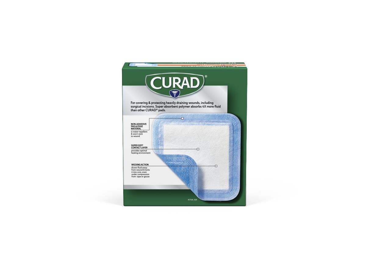 Curad Clinical Care Super Absorbent Wound Dressings 4x4 Inch - Case of 240
