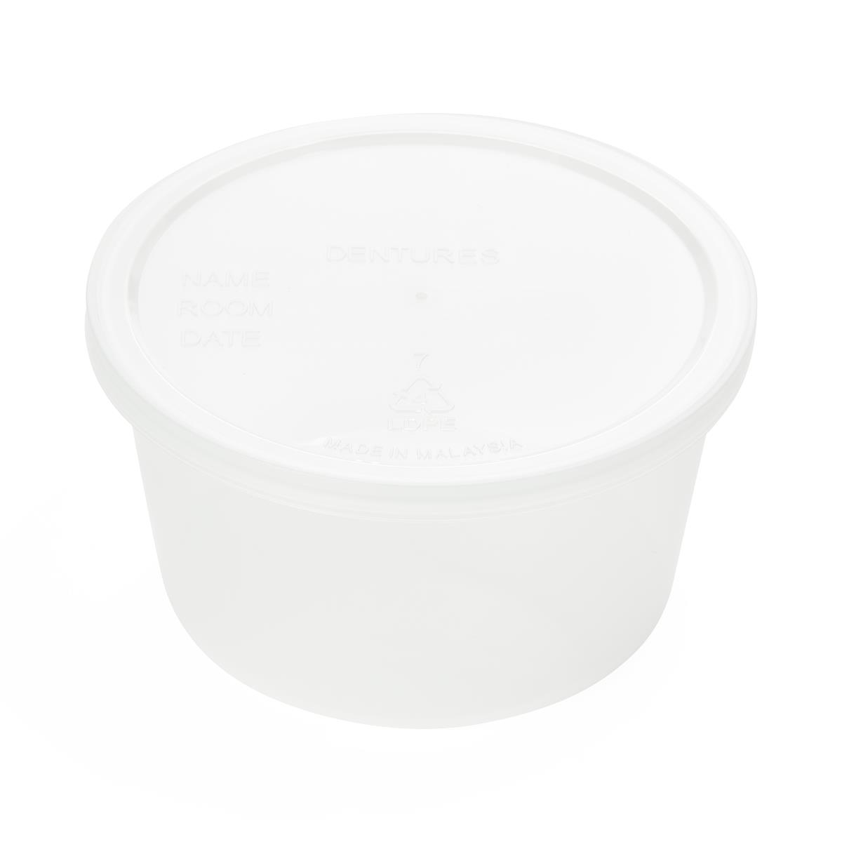 Clear Denture Storage Containers with Labeling System - Bedside Organization