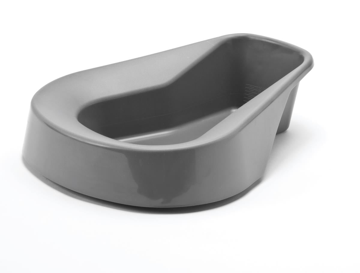 Medline Saddle Shaped Pontoon Stackable Bedpan - 350 lb Capacity, Durable Medical Grade Plastic