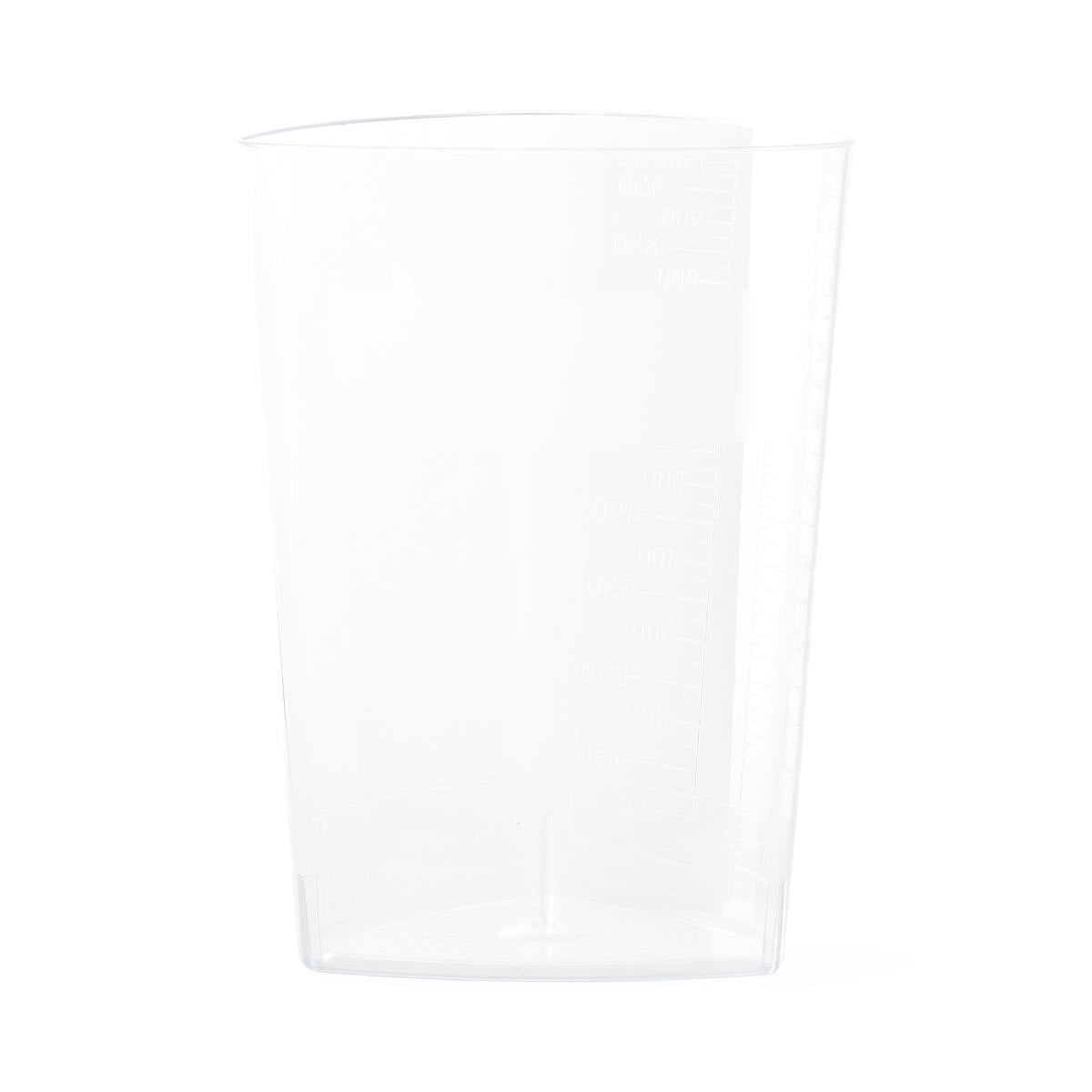 Medline 1000mL Graduated Container - Clear Reusable Medical Measuring Cup with Etched Graduations