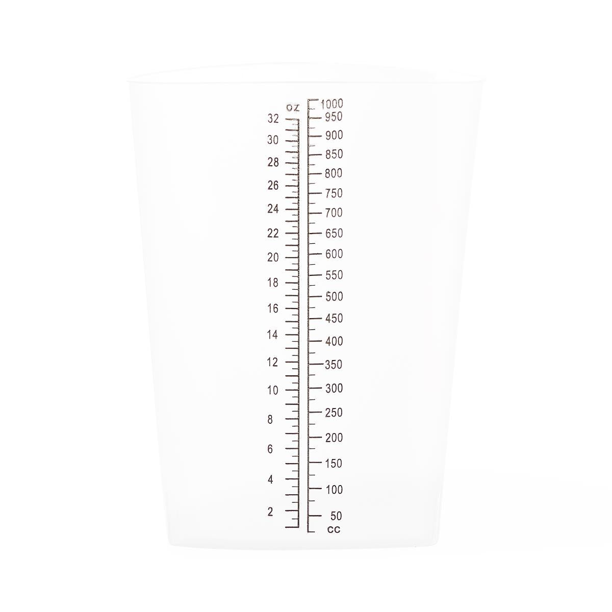 Medline 1000mL Graduated Container - Clear Reusable Medical Measuring Cup with Etched Graduations