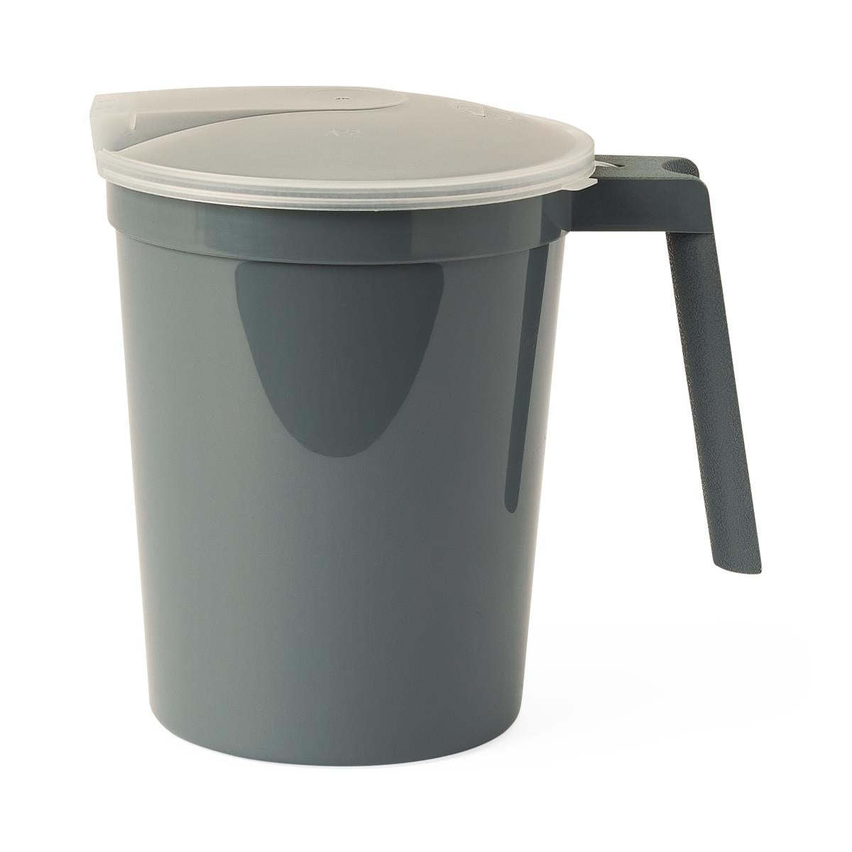 Medline Noninsulated Plastic Pitcher with Handle and Lid - 33.8 oz Beverage Server for Healthcare