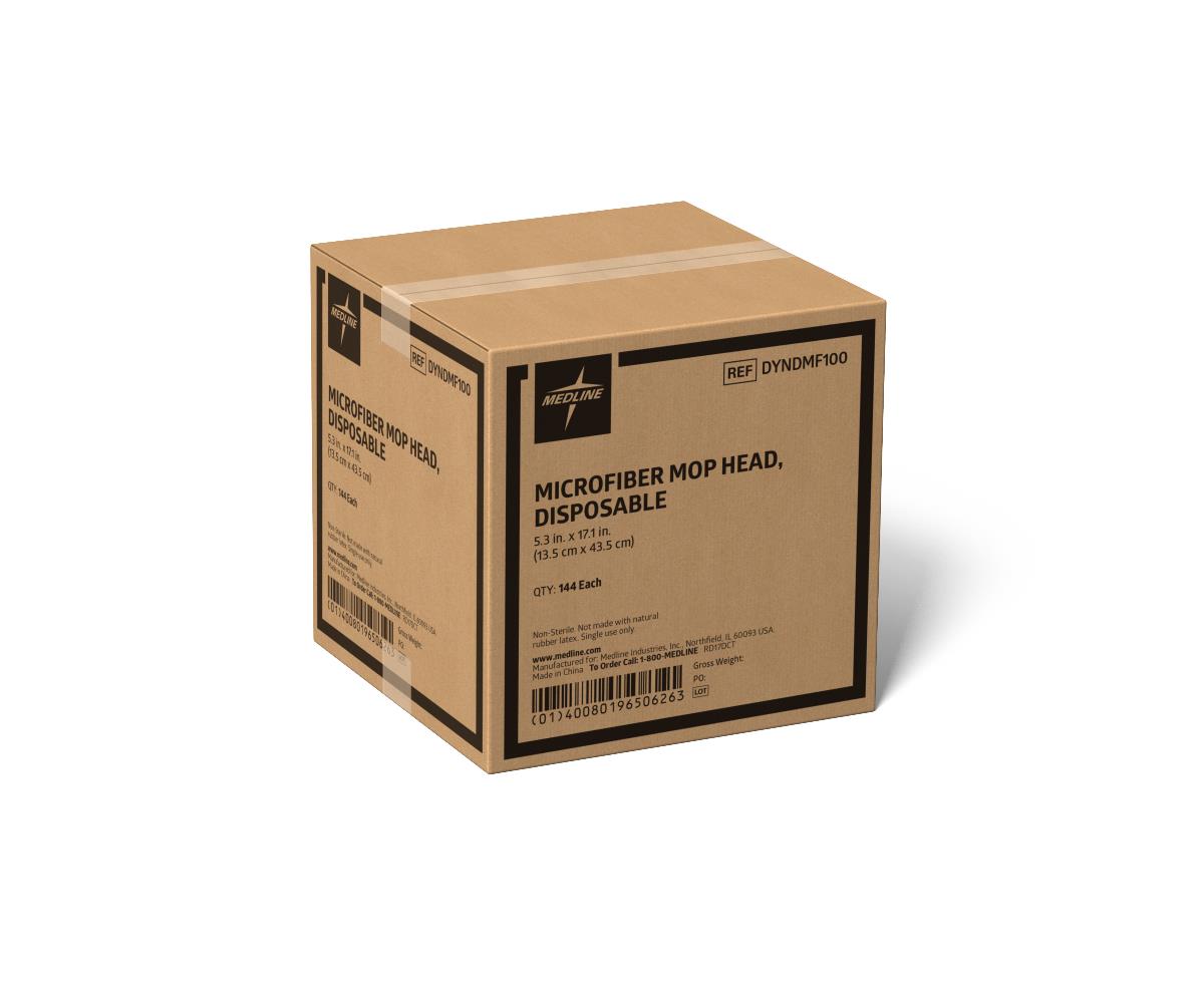 Medline Microfiber Mop Head, Disposable - Case of 144