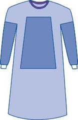 Medline Sirus Fabric-Reinforced Surgical Gown - AAMI Level 3 Protection, SMS Barrier Gown, Blue