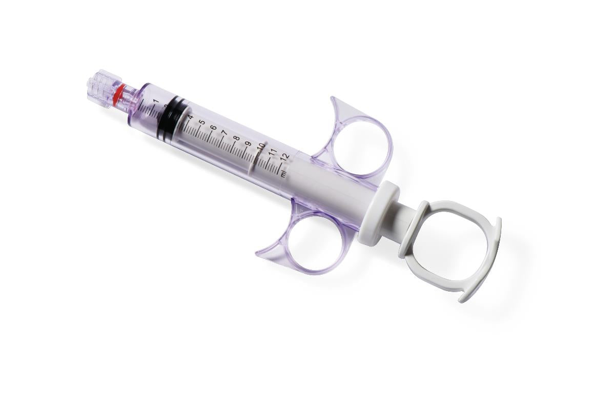 Medline Control Syringe 12mL with Luer-Lock Tip - Thumb Ring Style (Case of 10)
