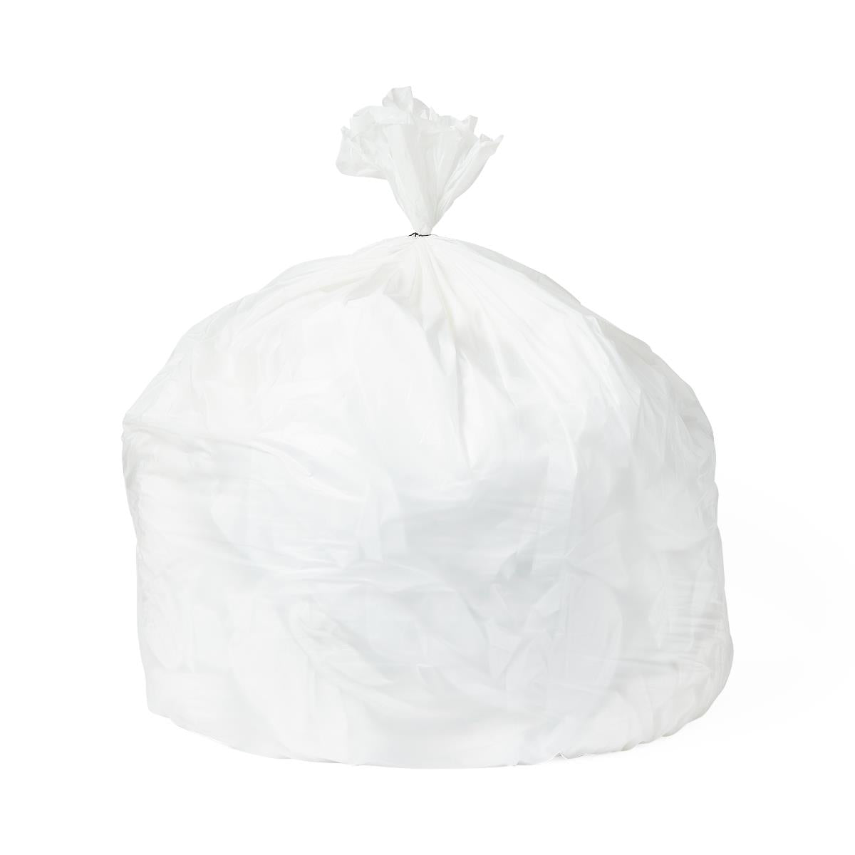 Premium White Low-Density Trash Can Liners - Heavy Duty Waste Bags | Multiple Sizes Available