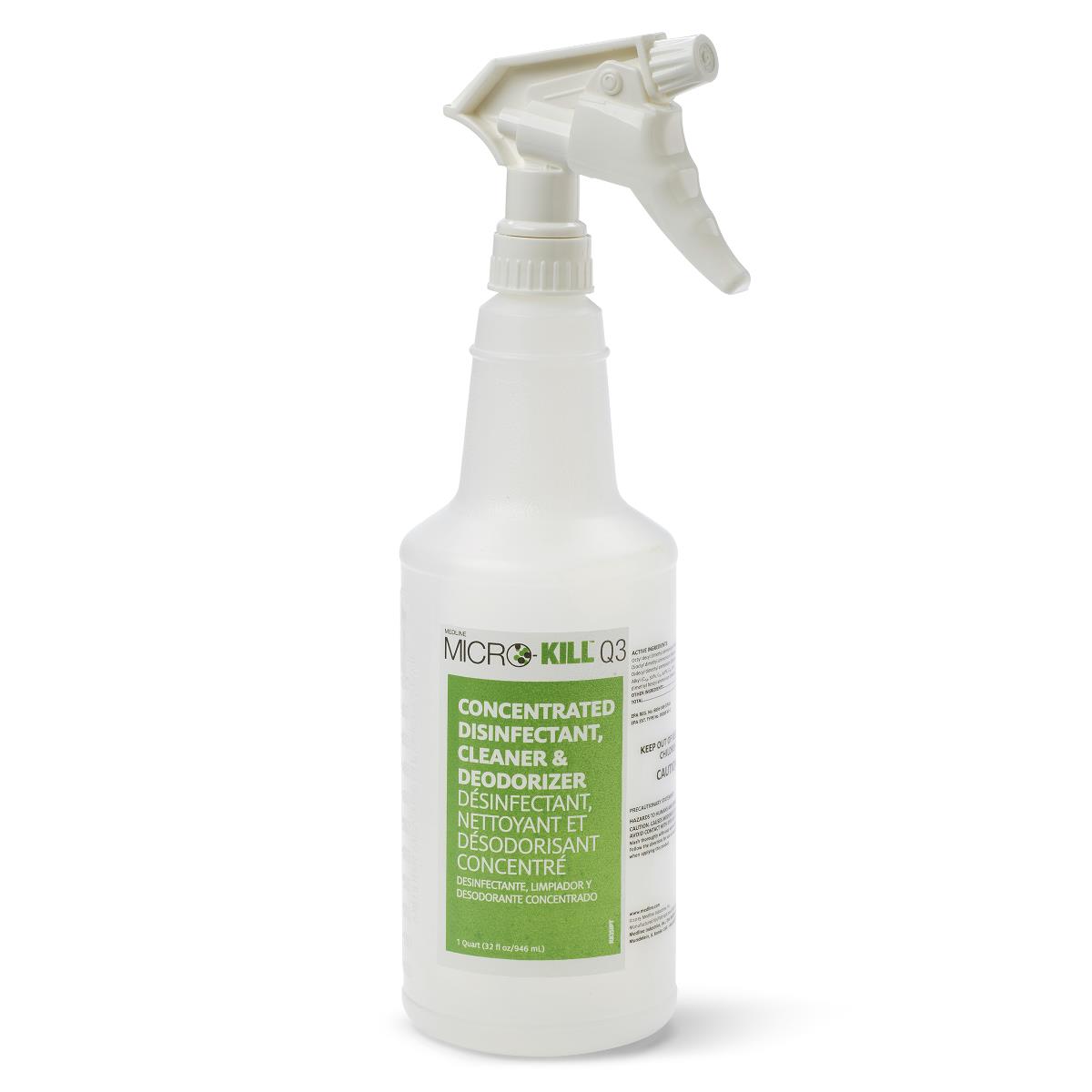 Medline 3 Minute Micro-Kill Q3 Quaternary Disinfectant - EPA Approved COVID-19 Disinfectant Cleaner
