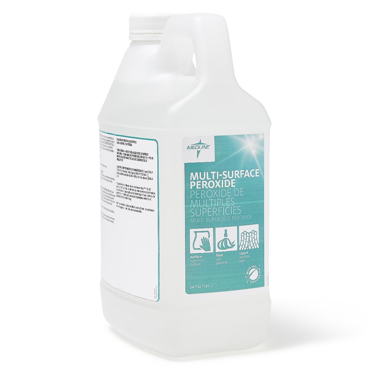 Medline Multisurface Peroxide Cleaner 0.5 Gallon - Concentrated Formula (Case of 4)