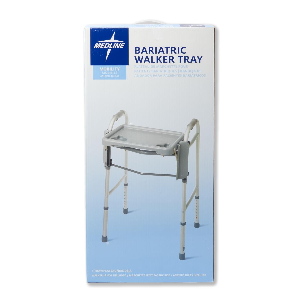 Bariatric Walker Tray with Cup Holders - Heavy Duty Folding Accessory for Wide Frame Walkers