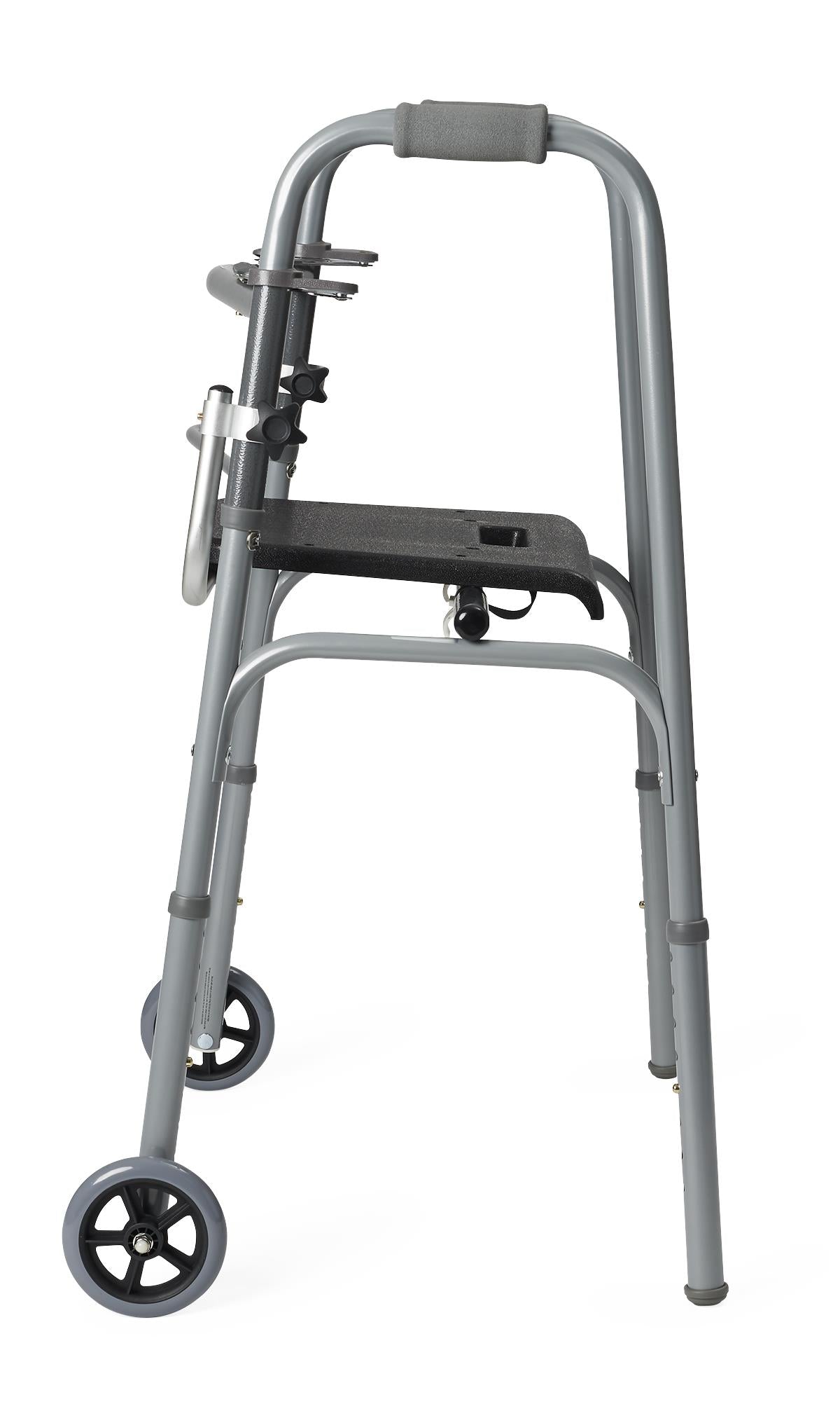 Medline Universal Folding Seat for 2-Button Walker - Portable Walker Chair Attachment 300 lbs Capacity (2/Case)