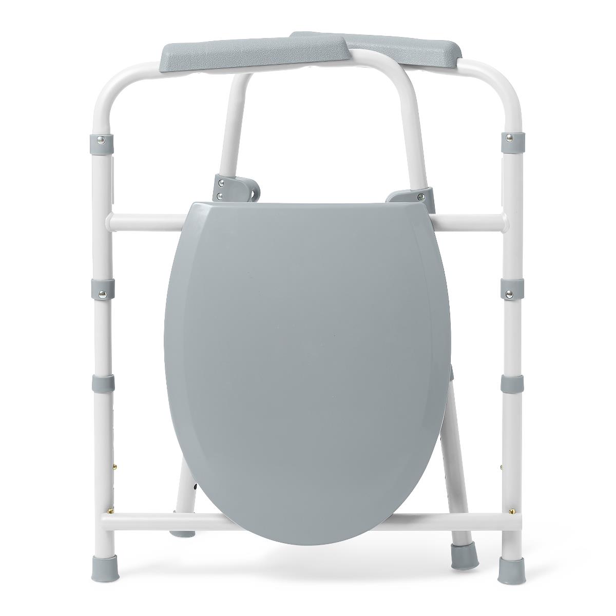 Medline Aluminum Bedside Commode - Adjustable Height 3-in-1 Toilet Safety Frame with 350 lbs Capacity