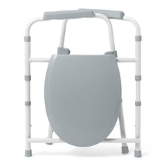 Medline Aluminum Bedside Commode - Adjustable Height 3-in-1 Toilet Safety Frame with 350 lbs Capacity