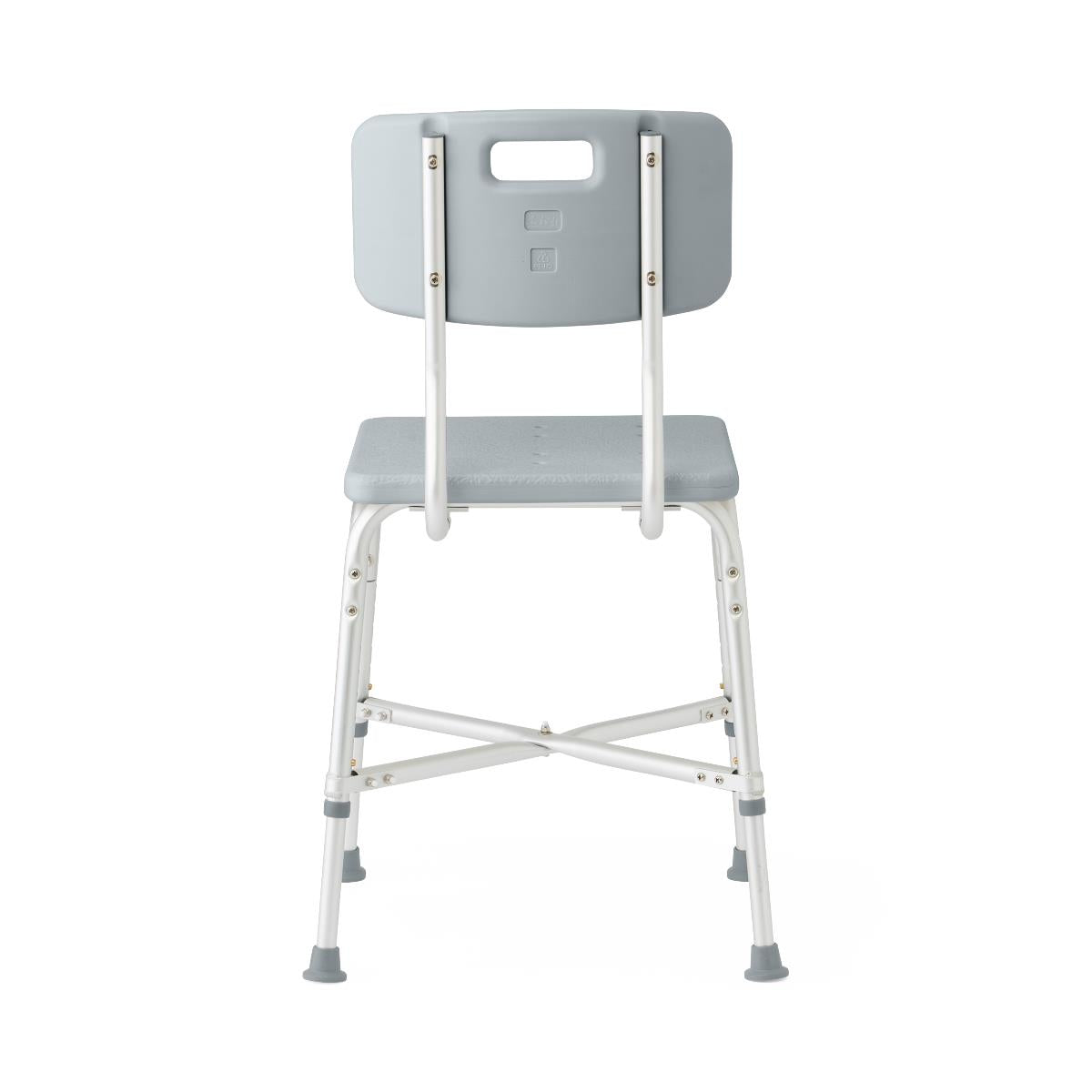 Medline Bariatric Aluminum Shower Chair with Back - 650 lb Capacity, Height Adjustable 16.5-20.5 inch