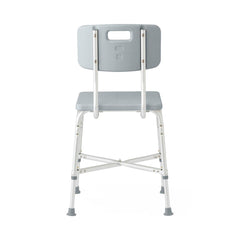 Medline Bariatric Aluminum Shower Chair with Back - 650 lb Capacity, Height Adjustable 16.5-20.5 inch