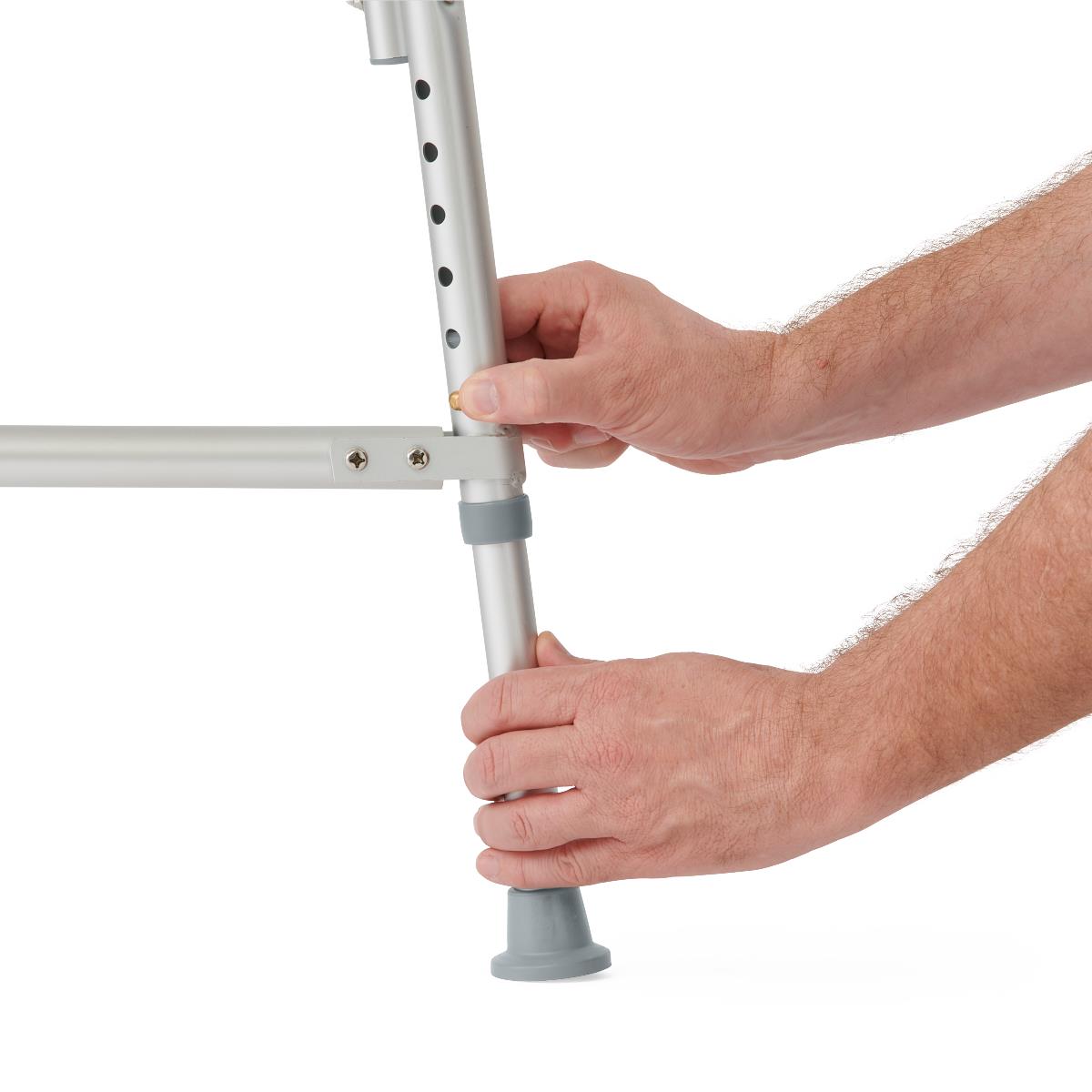 Medline Bariatric Aluminum Shower Chair with Back - 650 lb Capacity, Height Adjustable 16.5-20.5 inch