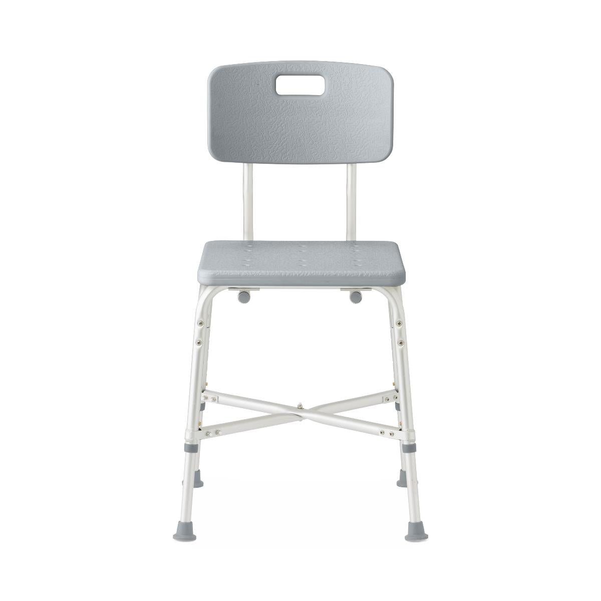 Medline Bariatric Aluminum Shower Chair with Back - 650 lb Capacity, Height Adjustable 16.5-20.5 inch