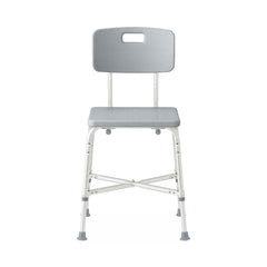 Medline Bariatric Aluminum Shower Chair with Back - 650 lb Capacity, Height Adjustable 16.5-20.5 inch