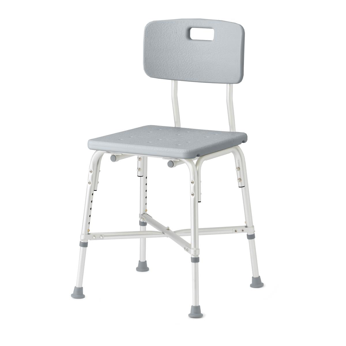 Medline Bariatric Aluminum Shower Chair with Back - 650 lb Capacity, Height Adjustable 16.5-20.5 inch