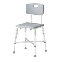 Medline Bariatric Aluminum Shower Chair with Back - 650 lb Capacity, Height Adjustable 16.5-20.5 inch