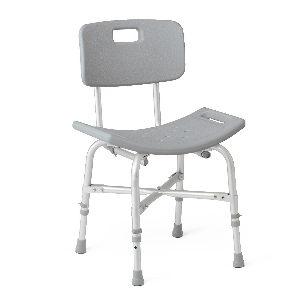 Medline Bariatric Shower Chair with Backrest - 550 lb Capacity, Height Adjustable 15-20 Inches