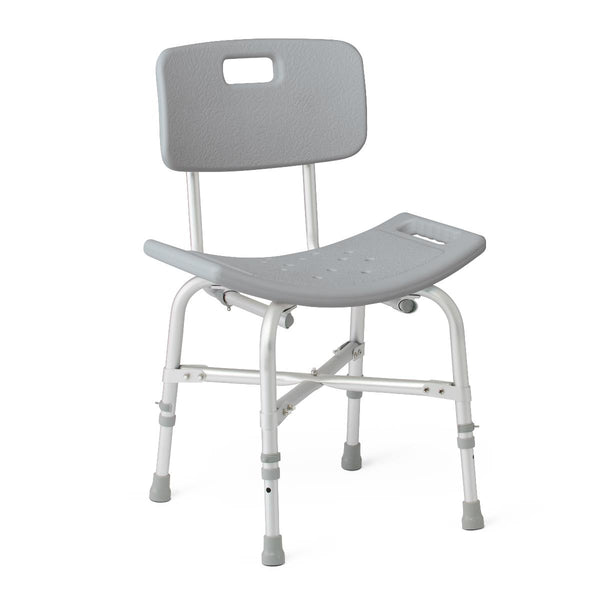 Medline Bariatric Shower Chair with Backrest - 550 lb Capacity, Height Adjustable 15-20 Inches