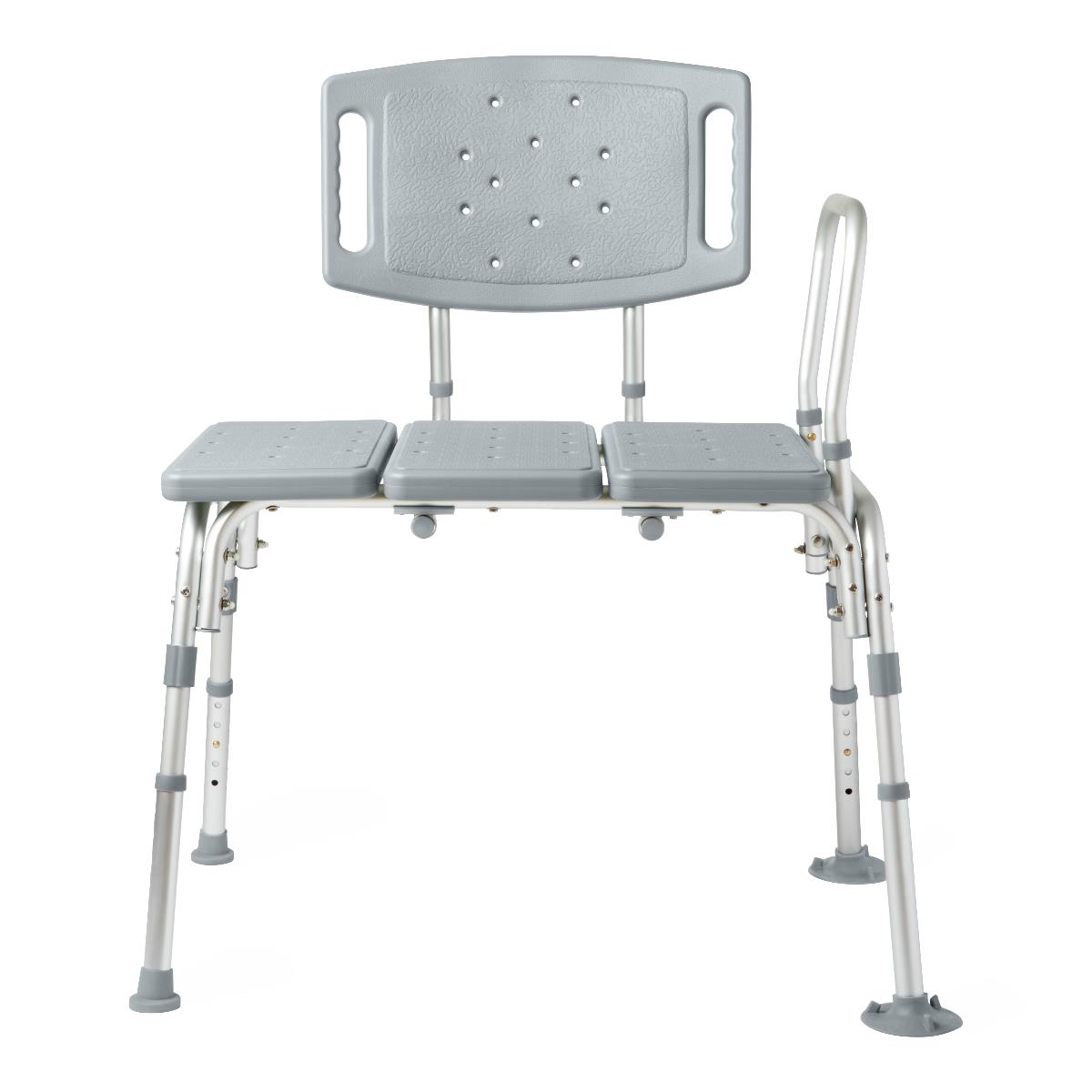 Bariatric Knockdown Transfer Bench 550 lbs Capacity - Adjustable Height 16"-20" with Reversible Back