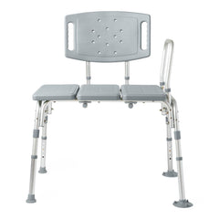 Bariatric Knockdown Transfer Bench 550 lbs Capacity - Adjustable Height 16"-20" with Reversible Back