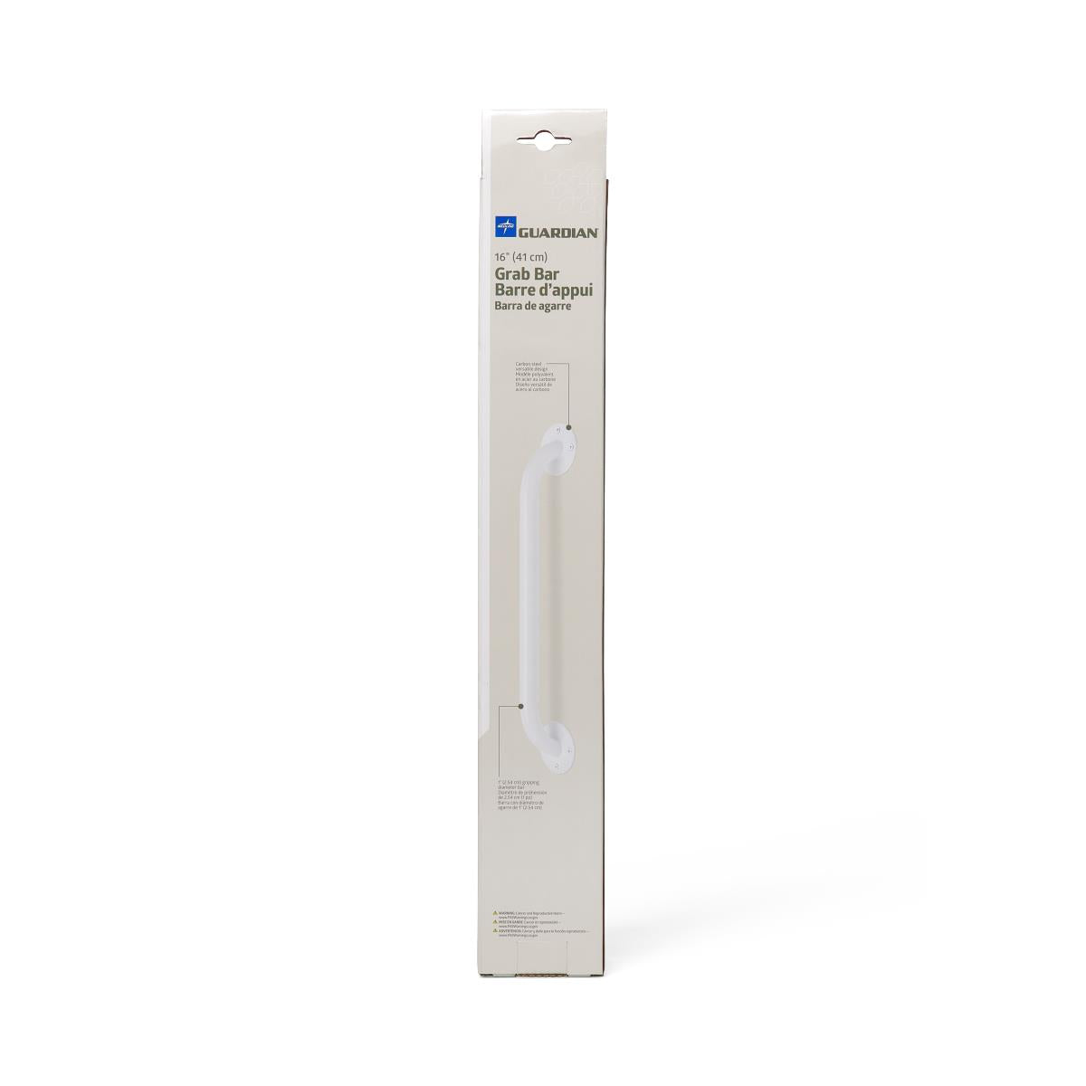 White Enameled Grab Bars - Safety Support Rails for Bathroom, Kitchen & Stairs