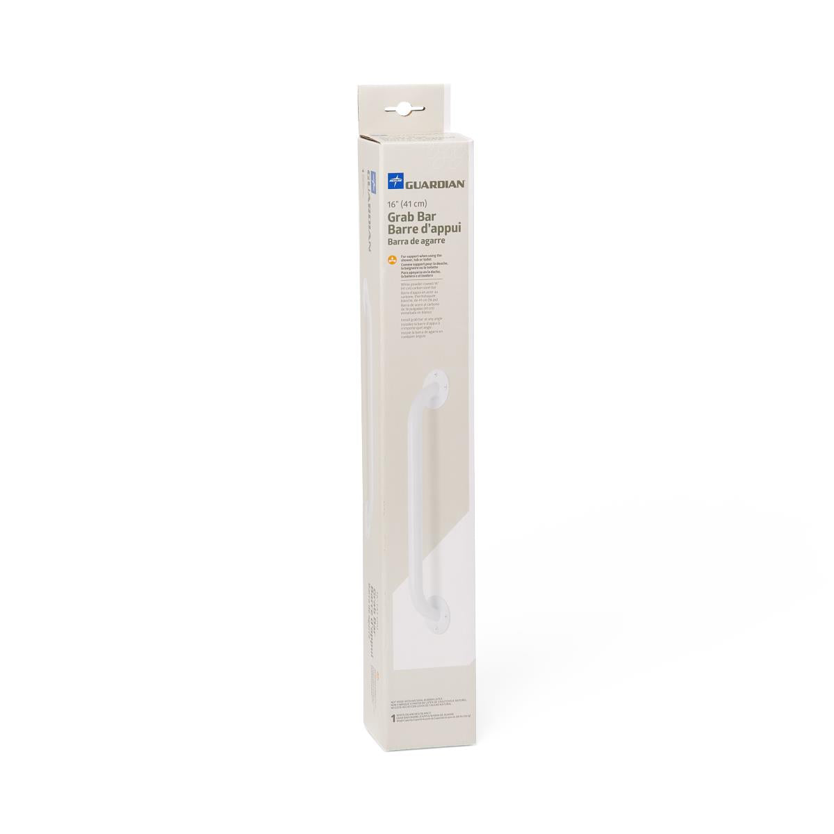 White Enameled Grab Bars - Safety Support Rails for Bathroom, Kitchen & Stairs